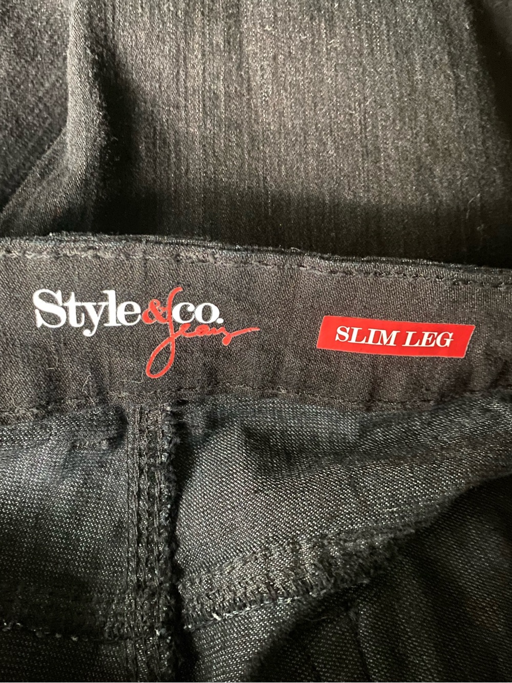 STYLE & CO. SLIM LEG , BLACK JEAN , with a SLIGHT STRETCH - Picture 10 of 11